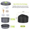 9Pcs Camping Cooking Ware Set Camping Stove Cookware Kit Aluminum Pot Pans Set for Hiking Picnic Outdoor