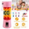 Portable Juicer Blender USB Rechargeable Juicer Cup Fruit Baby Food Mixing Machine w/ 6 Blades Powerful Motor